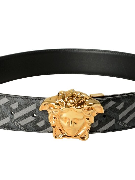 Versace Leather/Canvas Medusa Head Decorated Reversible Belt US 34 IT 85 main image 4